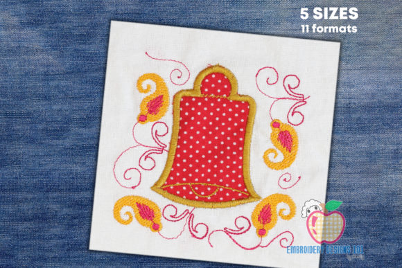 Bell with Floral Design Applique: A Charming Addition
