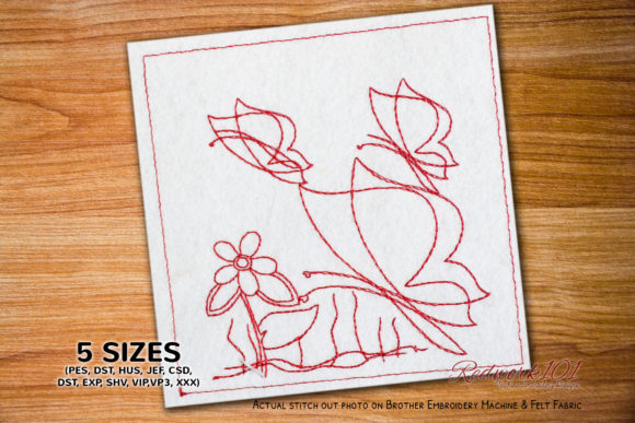 Butterfly Flying on Flower Redwork: A Detailed Review
