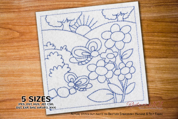 Butterfly in the Garden Redwork: A Charming Addition