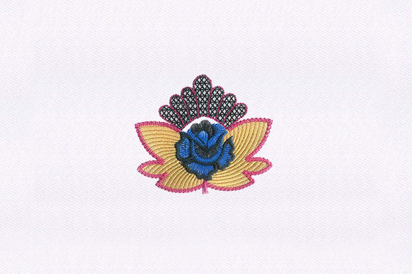 Crown Blue Flower Design: A Versatile Embroidery Gem