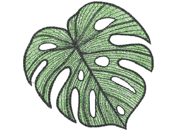 Elephant Ear Leaf: A Fresh, Vibrant Embroidery Design