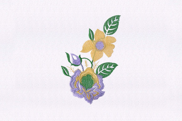 Flower Bush Design: A Charming Embroidery Choice