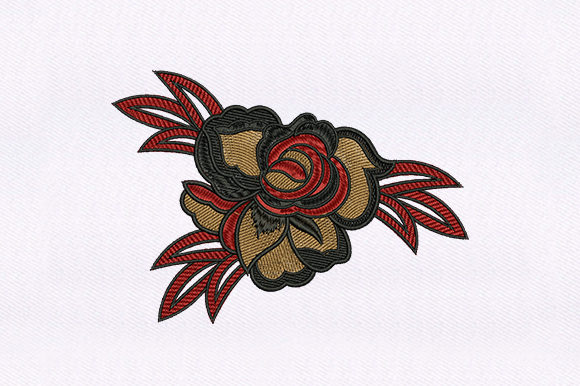 Goth Rose Flower Design for Unique Embroidery Projects
