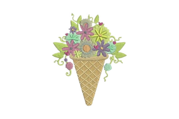 Ice Cream Cone with Flowers: A Sweet Summer Design
