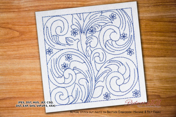 Leaves Abstracts Design Redwork: A Charming Embroidery Choice