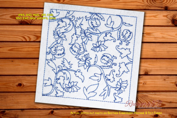 Lotus Flower Bluework: A Premium Embroidery Design