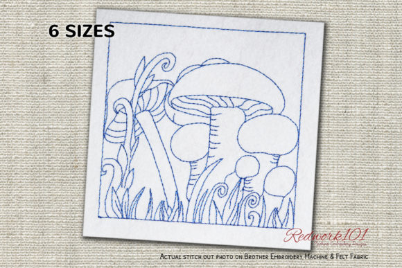Mushroom Plant Redwork: A Charming Addition