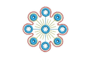 Mylar Large Motif: A Bold and Elegant Embroidery Design