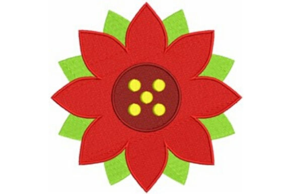 Poinsettia Flower: A Vibrant Embroidery Design
