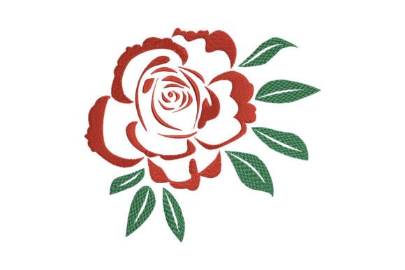 Red Rose Silhouette: A Versatile Embroidery Design