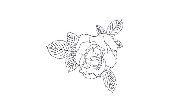 Rose Bud with Three Leaves: A Premium Embroidery Choice